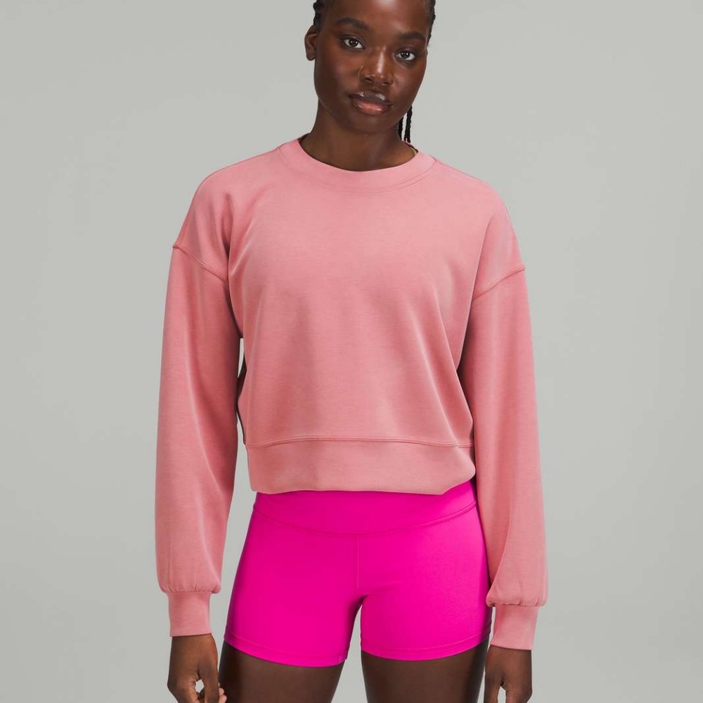 Lululemon Perfectly Oversized Cropped Crew *Softstreme Brier Rose